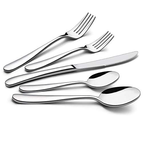 LIANYU 40-Piece Heavy Duty Silverware Set, Stainless Steel Flatware Cutlery Set for 8, Heavy Weight Eating Utensils Tableware, Mirror Polished, Dishwasher Safe