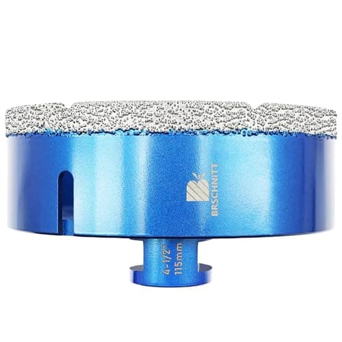 115mm Diamond Core Drill Bit for Porcelain Tile Ceramic Marble Granite Drilling,BRSCHNITT 1pc Vacuum Brazed Diamond Hole Saw with 5/8-11 Thread (115mm) - Image 1
