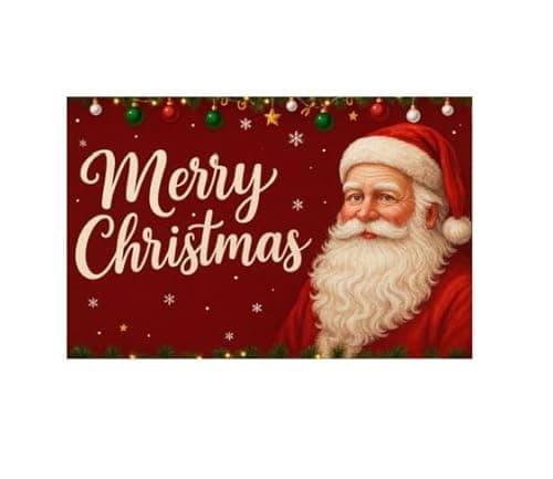 Carastora Santa Claus Pattern Christmas Decorative Doormat, Anti-Fatigue Mat - 20x31 in, Suitable for Indoor and Outdoor Porch Decoration, Housewarming, and Holiday Gifting. Non-Slip and Durable. - Image 1