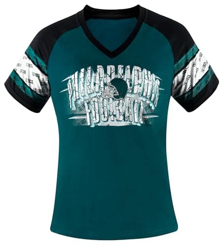 Simapak Womens Football Fans Athletic City Raglan T-Shirts - Midnight Green & Black (Size:3XL) - Image 1