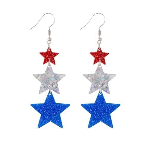 Hclian American Flag Earrings for Women - Image 1