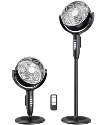 Cordless Rechargeable Pedestal Fan, 120°+120° Omni Oscillation, 3 Heights - Image 1