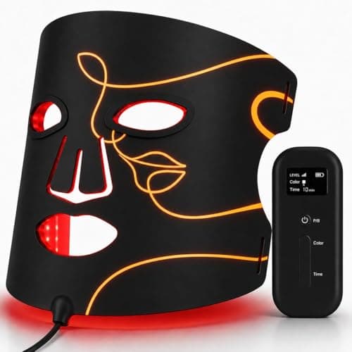 Red Light Therapy Mask for Face, Soft Silicone LED Face Mask with 4 Modes, 850nm Near Infrared and Red/Blue Light Therapy, 5000mAh Rechargeable, Adjustable Brightness & Timer for Radiant Home Skincare - Image 1