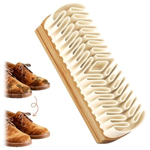 Suede Shoe Brush, 2-in-1 Cleaner with Rubber Brush Head(White) - Image 1