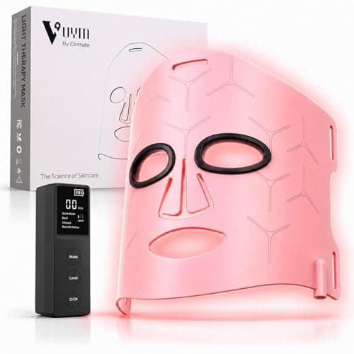 Infrared Light Therapy for Face: 36J/cm² High Energy, 292 light spot, 4.6oz, 3 Light with 830nm NIR, 633nm Red, 590nm Amber, Wireless Rechargeable 18WH Red Light Mask for Glowing Skin, GenⅡ Pink - Image 1
