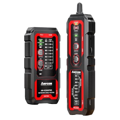 AMPCOM Rechargeable Tone Generator and Probe Kit, Wire Tracker & Cable Tracer with NCV Detection, PoE-Safe RJ45/RJ11 Ethernet Tester, USB-C Charging - Flashlight for Cat5/Cat6 Network Cable Testing - Image 1