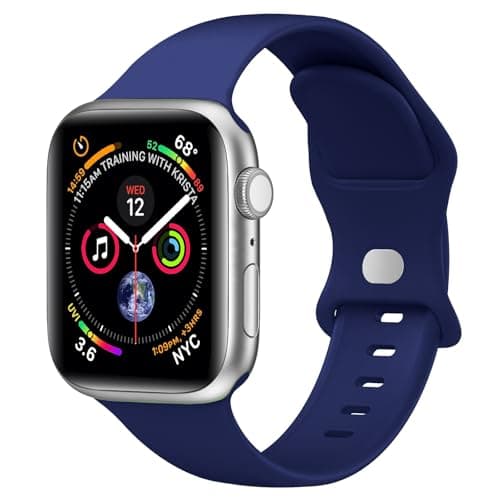 Sport Band Compatible with Apple Watch Bands 40mm 38mm 41mm 42mm 44mm 45mm 49mm for Women Men,Soft Silicone Waterproof Replacement Strap for Apple Watch Series 11 10 9 8 7 6 5 4 Ultra 3 2 1 SE - Image 1