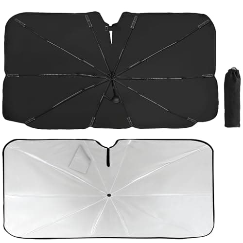 BITIANTEAM Windshield Sun Shade Umbrella - Protect Car from Sun Rays & Heat Damage Keep Cool & Protect Interior (56" L x 31" W) - Image 1