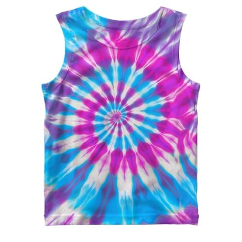 Kids Tie Dye Tank Tops Boys Girls Sleeveless Shirt Toddler Boys Tank Tops Rainbow Tie Dye Shirt Summer Casual Outfits - Image 1