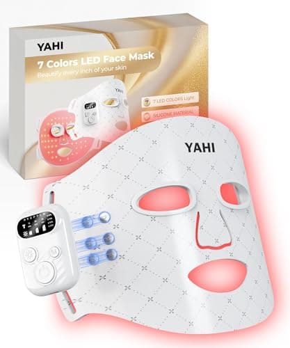 Yahi Red Light Therapy Mask for Face with Magnetic Remote, Wireless LED Face Mask Light Therapy, Red Light Therapy with 850NM NIR, Skin Rejuvenation, Anti-Wrinkle & Firming for Home Travel Use, White - Image 1