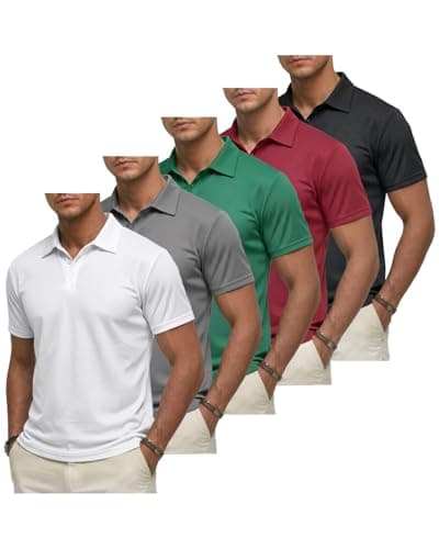 Liloak Mens T Shirts Pack Golf Polos for Men Business Casual Style Multi Pack Tees Short Sleeve Tops