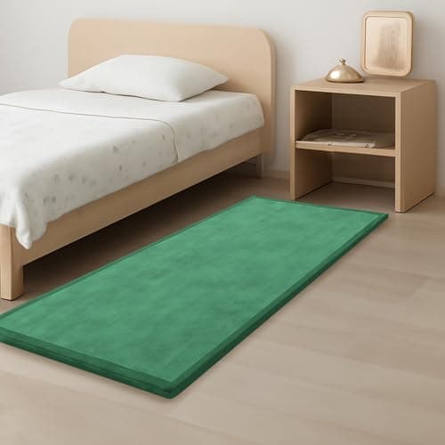 PaPaMat 1.3" Thick Baby Play Mat for Floor, 28x72 Foam Tummy Time Mat, Padded Support Soft Plush Bedside Rugs for Infant Kids Toddler Crawling Kick Activity (Emerald) - Image 1