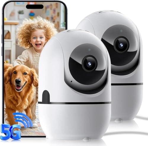 5G Indoor Camera for Home Security, 2K Pet Camera with Phone App, 360° PTZ Indoor Camera for Baby MonitorDog Camera Motion Detection, 2-Way Audio, Night Vision, Cloud&SD Card Storage, Works w/Alexa - Image 1