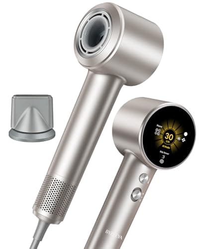 BYZEEYA High-Speed Hair Dryer, 160,000 RPM Ionic Hairdryer with 1 Billion Plasma, 7 Modes LCD Display & TOF Smart Temp Control, Professional Travel Blow Dryer for Women/Men/Kids/Pets, Space Titanium - Image 1