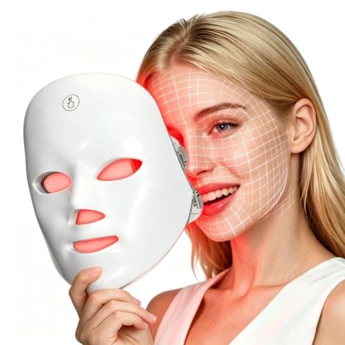 xiongliehuo Red Light Therapy for Face, 7 Color Red Light Facial Masks, At-Home Facial Care Device, Portable, Cordless, and Rechargeable - Image 1