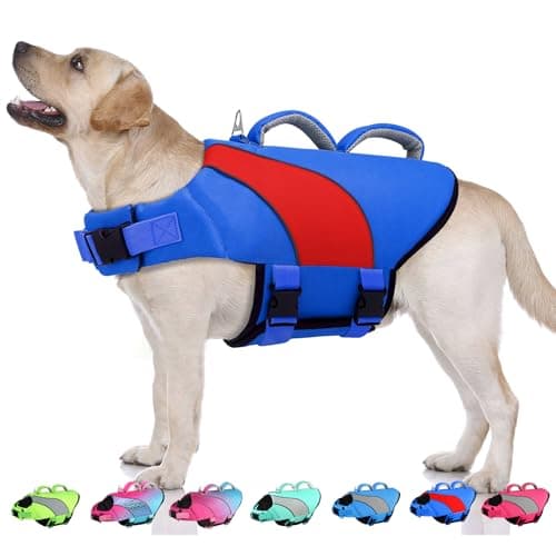 Doglay Dog Life Jacket with Double Rescue Handles, High Flotation Dog Life Vests for Swimming, Reflective Swimming Vest Safety Lifesaver for Small Medium Large Dogs