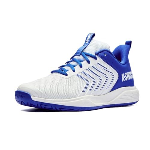 K-Swiss Men's Ultrashot Light Pickleball Tennis Shoe - Lightweight Court Shoes Lateral Movement Stable Support, White/Blue/Multi 8.5 M - Image 1
