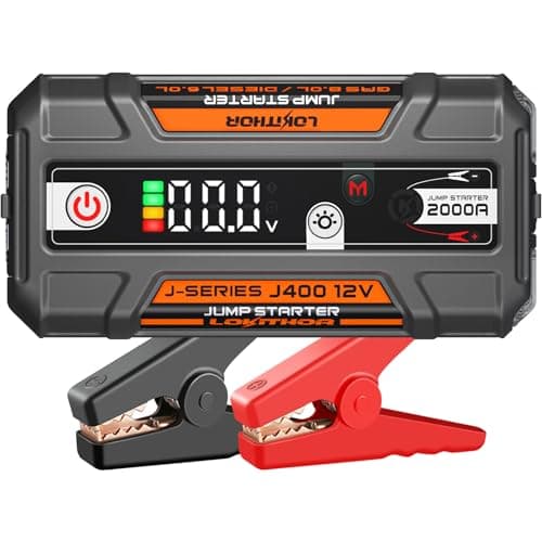 LOKITHOR J400 2000A 12V Portable Lithium Jump Starter, Car Battery Booster Pack, USB-C Powerbank Charger, and Jumper Cables for Upto 8.0-Liter Gas and 6.0-Liter Diesel Engines - Image 1