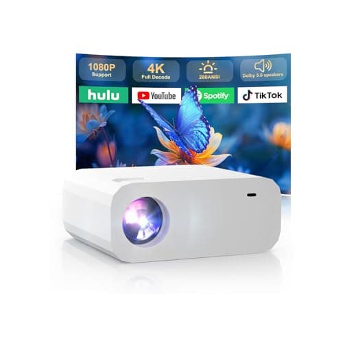XENPONAD Mini Projector, Portable Smart Projector with Android 13 WiFi Bluetooth 5.2, 1080P 4K Decode Outdoor Movie Projector Auto Keystone Dolby Audio, 150" Home Cinema for Bedroom Camping TV Stick - Image 1