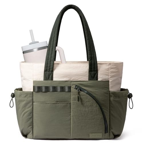 LOVEVOOK Women's Tote Handbags, Puffer Bag and Work Bags with Compartment for Women, Lightweight Quilted Nurse Shoulder Daily - Image 1