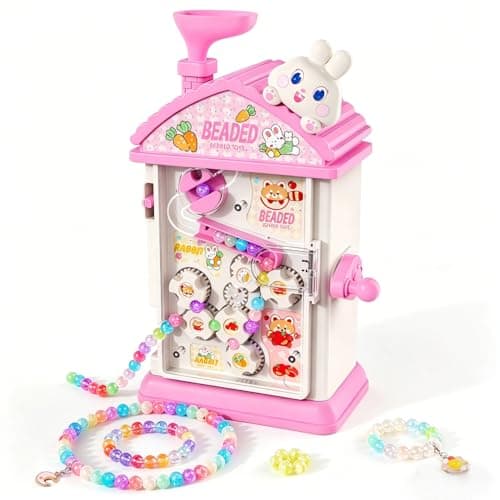 MAGTHIC 2-in-1 Beads Bracelet Maker Machine & Hand-Crank Bunny Toys, Charm Jewelry Bracelet Making Kit 430+ Quick Easy 5min with Organize, DIY Friendship Bracelets for Girls 6-12 Birthday Xmas Gift - Image 1
