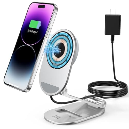 Magnetic Wireless Charger, Minthouz Foldable Mag Safe Charging Stand, Adjustable Wireless Charging Station with 20W Wall Adapter, for iPhone 16 15 14 13 12 Pro/Max/Plus, AirPods 3/Pro 2/Pro - Image 1