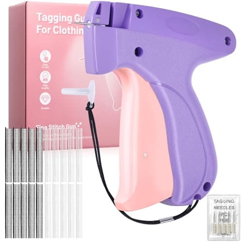 Portable Stitch Gun for Clothes, Micro Handheld Quick Clothing Fixer & Stitchy Tagging Gun, Sewing Kit with 6 Needles, 1000 Black &1000 White Fasteners - Image 1