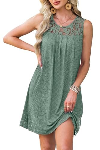 BKRIVE Swim Suit Coverup for Women 2026 Summer Dresses Eyelet Bathing Suit Beach Vacation Outfits Green XXL - Image 1