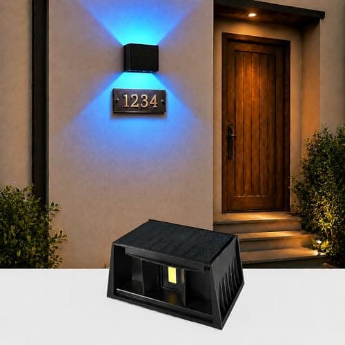 CORESLUX Solar Wall Lights Outdoor, Up and Down Outdoor Solar Lights, IP65 Waterproof Solar Powered, Color Changing Warm Cool Solar Sconce Lights for House/Backyard/Railing/Wall/Step/Patio - Image 1