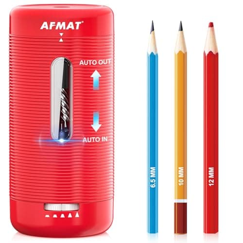 AFMAT Electric Pencil Sharpener, Fully Automatic Pencil Sharpener, Auto in & Out, Rechargeable Hands-Free Sharpeners for Jumbo & Colored Pencils (6.5-12mm), Portable for Home/Classroom/Office PSC2 - Image 1