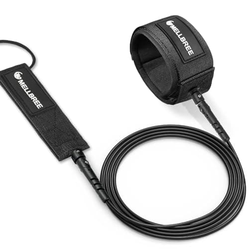Mellbree Surfboard Leash, Premium SUP Leash Double-Side Rotatable Wirst Strap Leg Rope Flexible for Paddleboard Longboard Shortboard Stand-up Boogie Paddle Boards (Black, 6ft 5.5mm) - Image 1