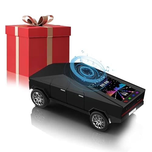 AONOX Cybertruck Bluetooth Speaker for Car, Mini Wireless Speaker with LED Lights, FM Radio, USB/TF Card, TWS Stereo, Desk Gaming Outdoor Use, Gift for Car Lovers - Image 1