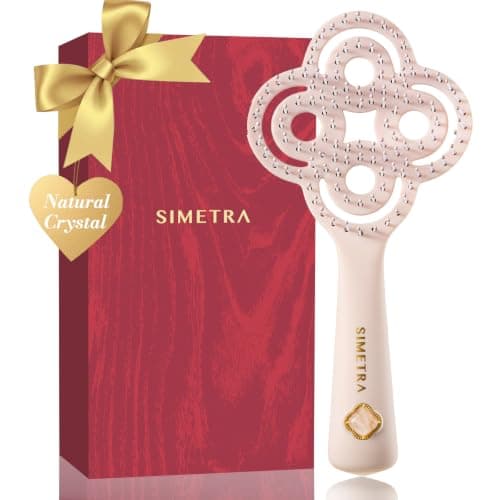 Simetra Detangler Hair Brush for Woman and Men, Original Detangling Brush for Curly Hair/Fine &Thick/Wet & Dry Hair, Flexible Bristles Hairbrush - Natural Crystal Inlay & 14K Gold Plating - Image 1