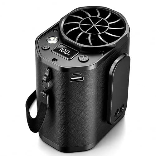 ATOPICK Waist Fan with Clip on: Portable 4-Speed Enlarged Fan-blades Personal Belt Fan with LED Light 6-11H of Working Time Hands-Free Neck Fan - Image 1