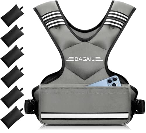 BAGAIL Adjustable Weighted Vest for Women 4-10lb, Comfortable U-Neck Rucking Vest with 6 Removable Weights, Storage Pocket and Reflective Strips for Walking, Jogging, Weight Loss & Home Workouts - Image 1