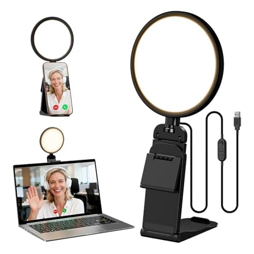5" Ring Light for Computer, Eye-Caring & Flicker-Free Lighting for Zoom Meetings, Video Call, Recording, Streaming, Portable Light for Laptop, Monitor & Webcam with 50 Modes (3000K-6500K) CRI>97.8