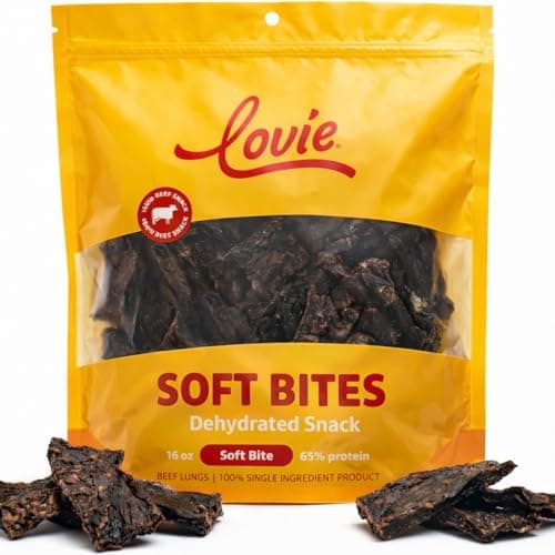 Lovie Beef Lung Dog Treats - Dehydrated Air Dried Soft Bites, Single Ingredient, Protein Rich, 16 oz - Image 1