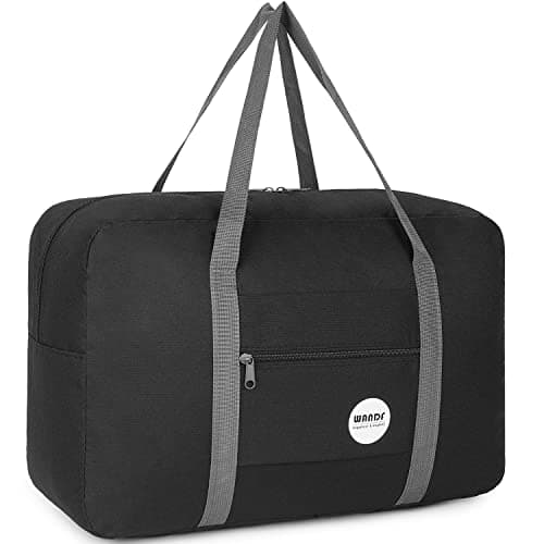 WANDF For Spirit Airlines Personal Item Bag 18x14x8 Travel Duffel Bag Underseat Foldable Carry-on Luggage for Women(A-Black) - Image 1