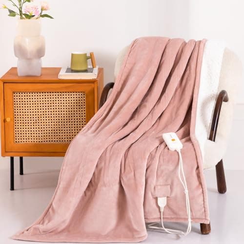 Templewet Heated Blanket Electric Throw 50" x 60" -Heated Throw Blanket with 4 Heating Levels & 3 Hours Auto Off,Machine Washable,ETL & FCC Certification(Candy Pink) - Image 1