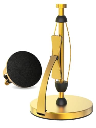 VEHHE Gold Paper Towel Holder Countertop, One Hand Tear, EVA Weighted Base