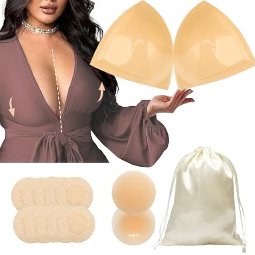 Double-Sided Sticky Bra Lift Inserts | Lightly Padded Push-Up Adhesive Bra for Large Bust | Reusable & Invisible Breast Enhancer Pads for Backless Dresses, Swimsuits - Image 1