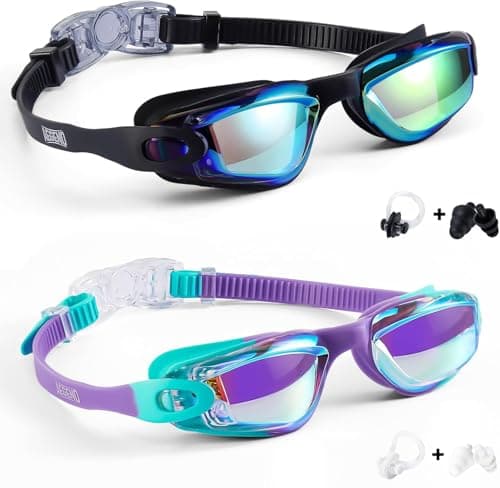 Aegend Swim Goggles for Kids Youth 3-14 Anti-Fog Anti-UV Comfort Fit Goggles for Swimming - Image 1