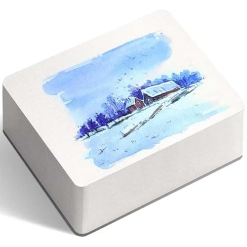 FLUNBRATO Watercolor Pad 80 Sheets, 3.5 x 5.1 Inch, 100% Cotton Mini Travel Watercolor Block, Cold Press 140LB 300GSM, Two-Edge Glue Binding Compact Notebook Mixed Media for Painting - Image 1