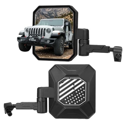 JOYTUTUS Mirrors Doors Off for 2018-2023 Wrangler JL & Gladiator JT, 9" Oversized Anti-Vibration Side Mirrors with Auto-Fold Breakaway Design, Quick Release, 20mm Ball Adapter Included