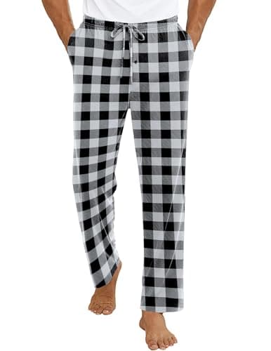 Ekouaer Mens Pajama Pants Lounge Pants with Pockets Soft Sleep Pants Loose Fit Pj Bottoms with Drawstring S-XXL - Image 1