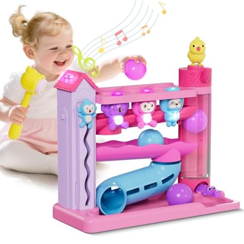 Musical Toddler Toys for 1 2 3 Years Old, Educational Baby Toys 12-18 Months with Bilingual Toddler Learning, Interactive Toys for 1 Year Old Girl, Christmas Birthday Gift for 1 Year Old Girl (Purple) - Image 1