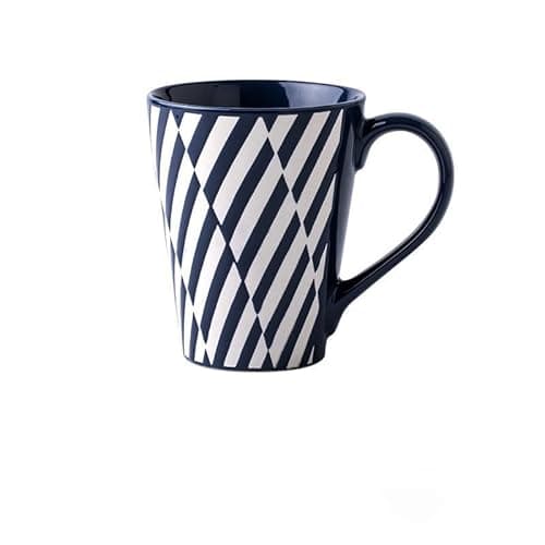 Tvvtuww Ceramic Mug 15 Ounce (1PC) Blue and White Zebra Stripe 3D Embossed Mug, Large Coffee Cup for Latte, Cappuccino, Americano, Cereal, Yogurt, Milk, Tea, Moms Gifts Idea, Luxury Gift - Image 1