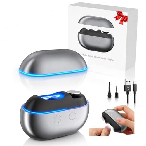 Electric-Nail-Clipper-Electric Nail Trimmer for Seniors-2026 Smart Automatic fingernail Clipper 4 in 1 with Light &Nail Scraps-Nail Clipper/Grinder for All Ages-Quiet Care-Gifts M18