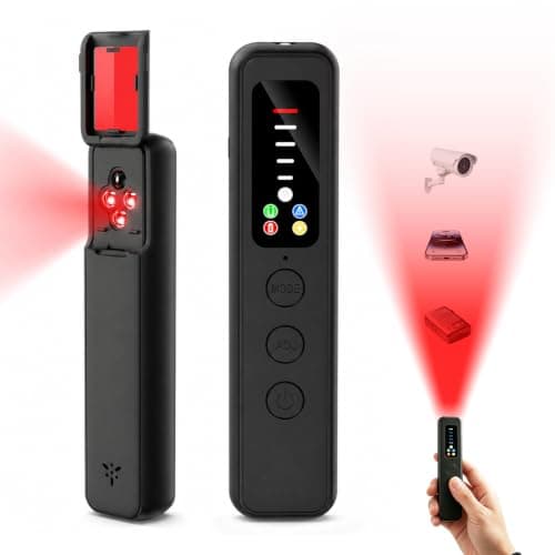 CITALEO Hidden Camera Detector with 6-in-1 Mode, Red & LED Light RF Detector with Signal, Compact Hidden Bug and Camera Detector Prevent GPS Tracker, Listening Device, Anti-Spy for Travel, Hotel, Car
