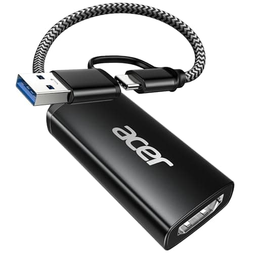 acer Video Capture Card, HDMI to USB 3.0 Capture Card for Streaming, 1080P 60FPS HDMI Capture Card with Type-C/A, Compatible for Switch2, PS5/4, Quest3, Camera, OBS, Xbox - Image 1
